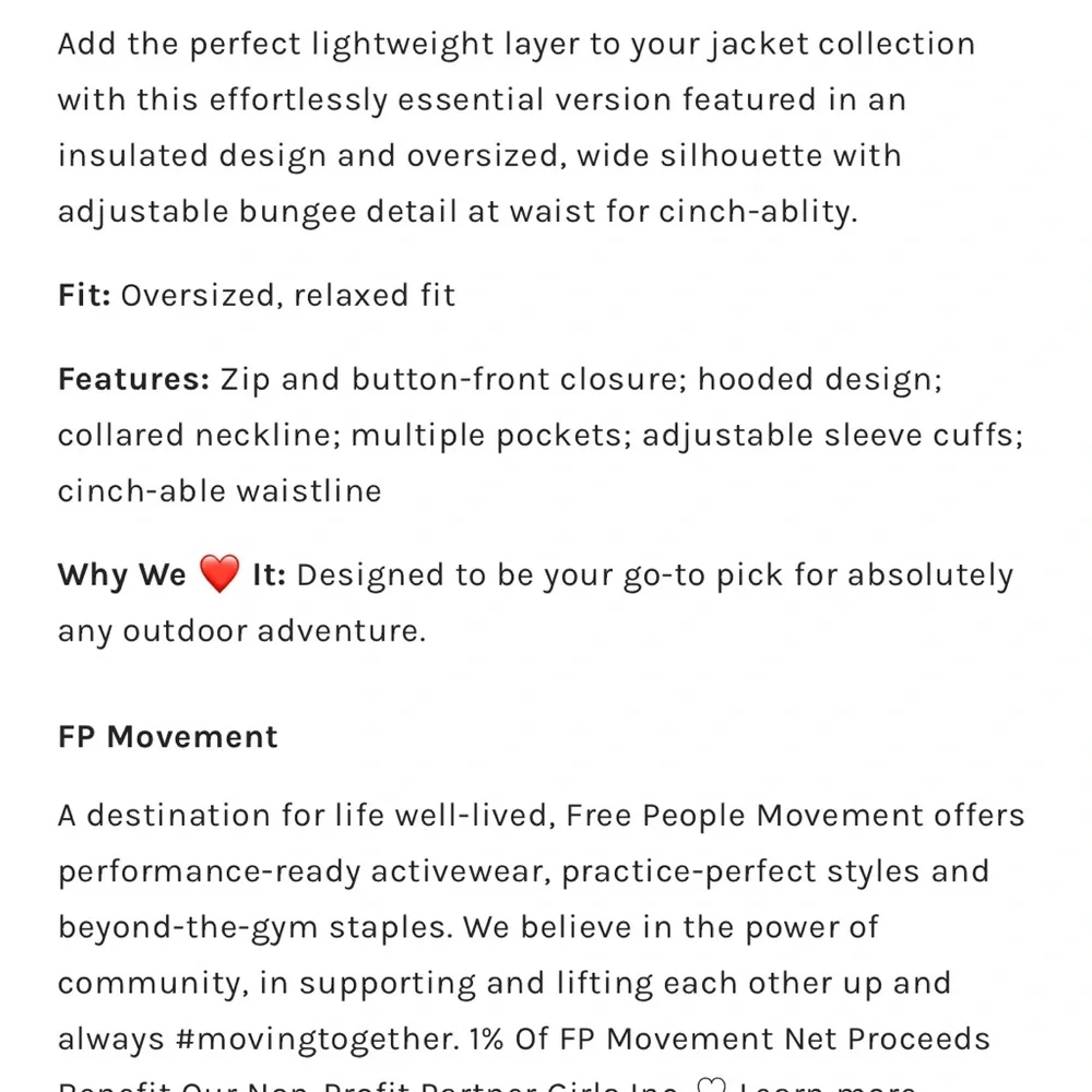 NWOT Free People Billie Boxy Lightweight Insulated Utility Jacket - Picture 5 of 11